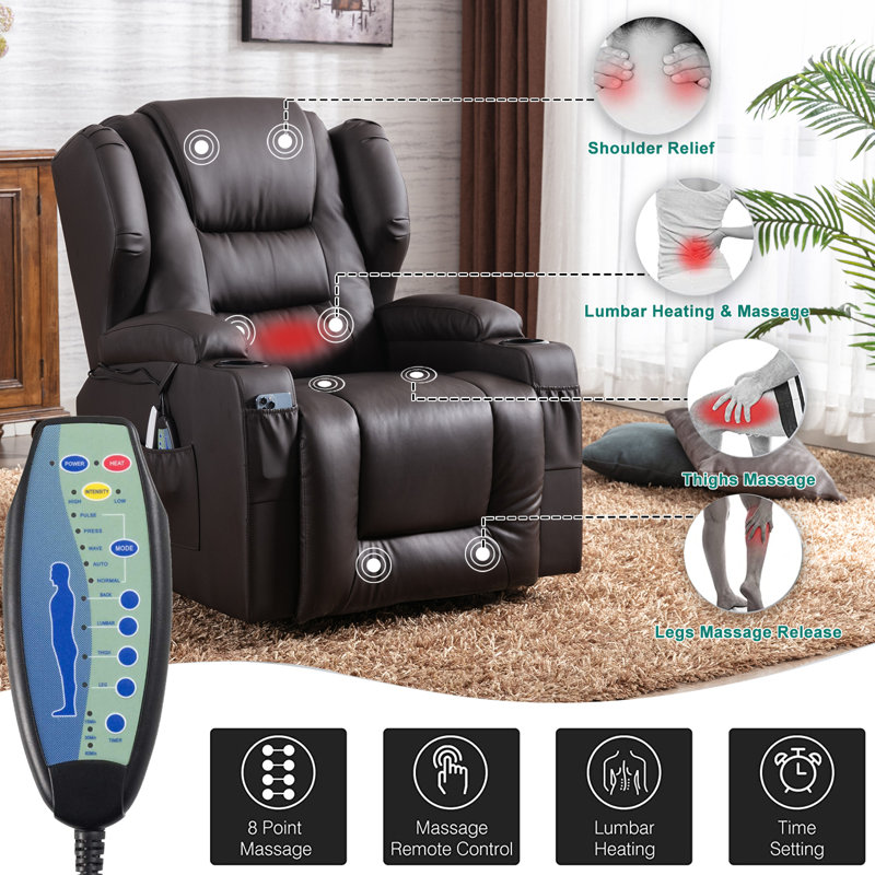 Latitude Run® Power Lift Assist Recliner Chair with Heat And Massager